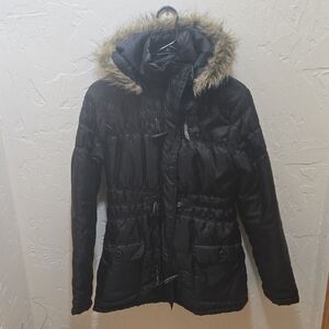 Women's Black Fur-Trimmed Jacket